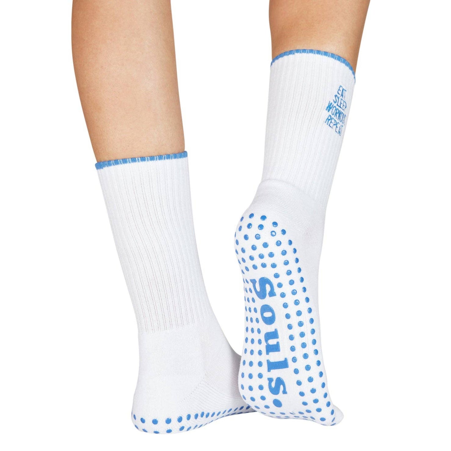 Eat, Sleep, Workout, Repeat Pilates Socks | SOULS. | Muse Ever After