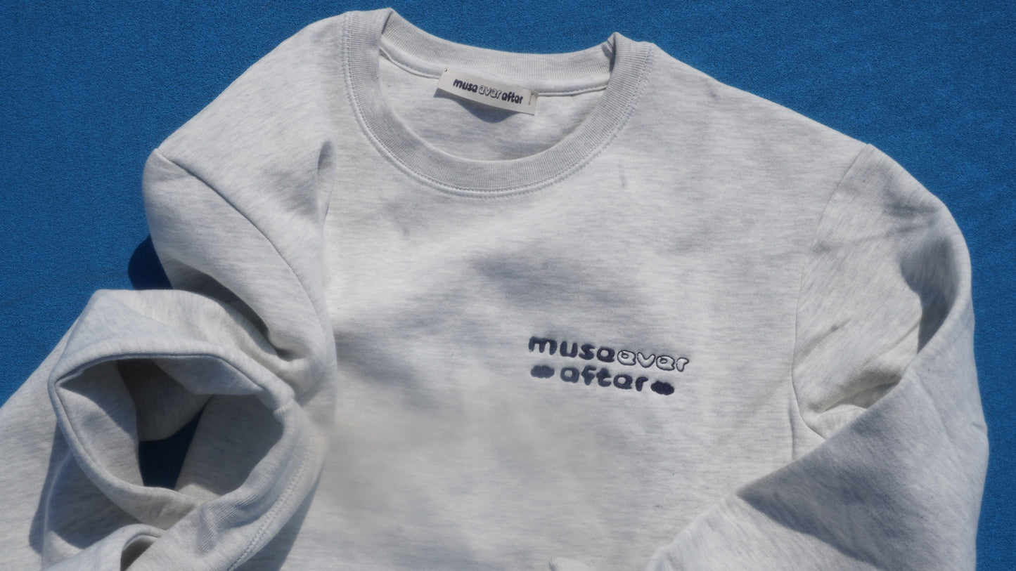Muse Ever After® Logo Crewneck - Heather Gray / Navy | Muse Ever After
