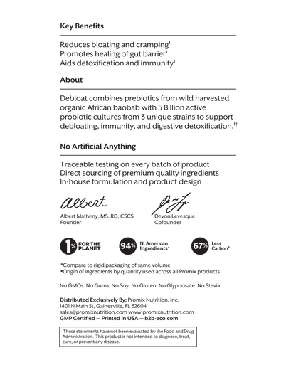 Debloat: Prebiotic + Probiotic: Florida Orange | PROMIX | Muse Ever After