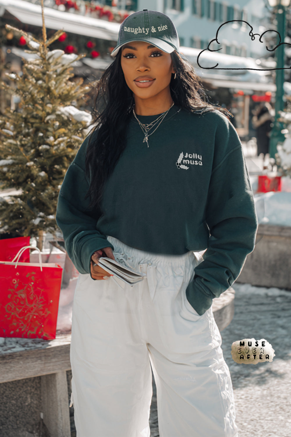 Jolly Muse | Embroidered Crewneck Sweatshirt | Muse Ever After