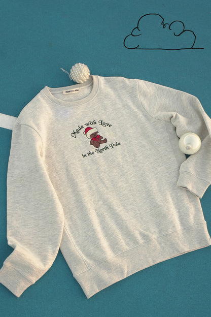 Made With Love In The Northpole | Embroidered Crewneck Sweatshirt | Muse Ever After