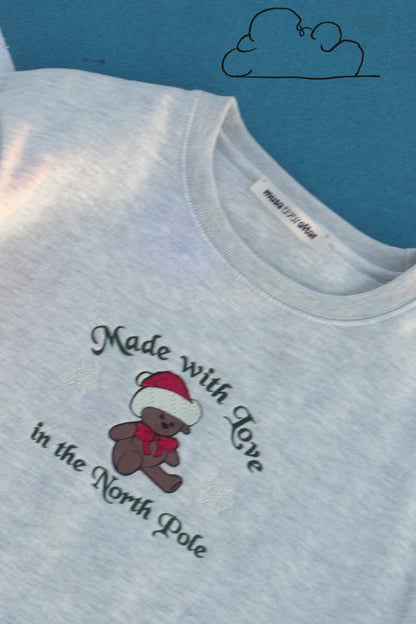 Made With Love In The Northpole | Embroidered Crewneck Sweatshirt | Muse Ever After