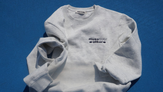 Muse Ever After® Logo Crewneck - Heather Gray / Navy | Muse Ever After